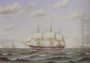 Sejlskibe Pa Havet by Jorgen Dahl