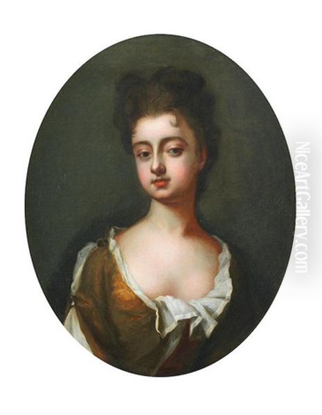 Portrait Of A Lady, Probably Elizabeth Steward, Bust-length, In A Gold Dress - view 1