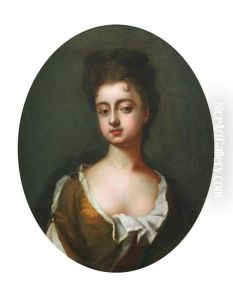 Portrait Of A Lady, Probably Elizabeth Steward, Bust-length, In A Gold Dress