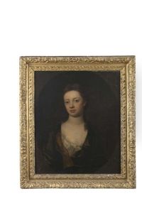 Portrait Of Frances Langham, As A Young Girl, Half-length Wearing A Low Brown Dress Portrait Of Frances Langham, As A Young Girl, Half-length Wearing A Low Brown Dress