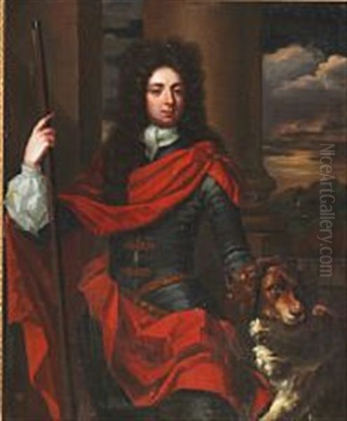 Portrait Of An English Nobleman With A Dog And A Gun In His Right Hand - view 1