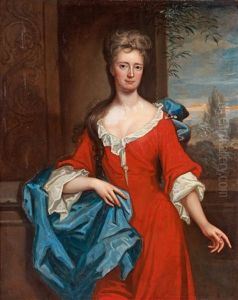 Portrait Of A Lady In A Red Dress by Michael Dahl