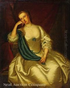 A Lady, Seated With Her Head On Her Right Hand by Michael Dahl