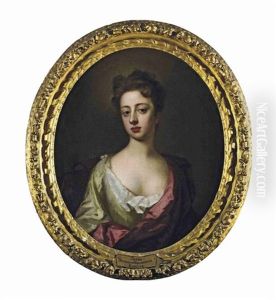 Portrait Of Sarah, Duchess Of Marlborough, In A Green Dress And A Pink Mantle