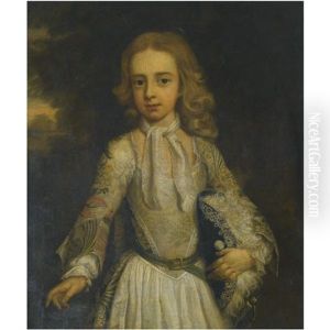 Portrait Of A Young Boy, Holding A Feathered Tricorn Hat