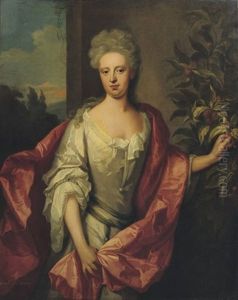 Portrait Of A Lady In A White Dress (countess Of Gallway?)