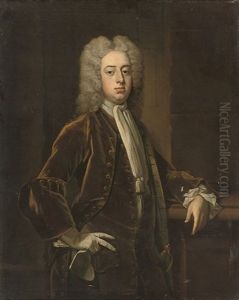 Portrait Of A Gentleman In A Brown Velvet Coat