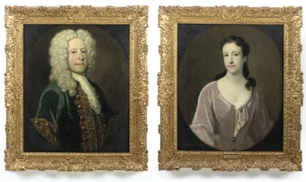 Portrait Of A Gentleman (hugh Smith Of Weald Hall, Sheriff Of Essex?; + Portrait Of A Lady; Pair) - view 1