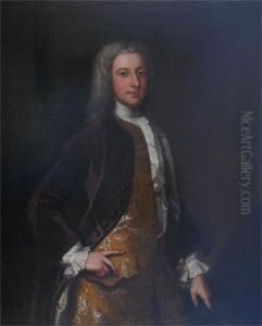 Portrait Of Sheldon Paget Walker (+ Portrait Of His Wife; Pair) by Michael Dahl