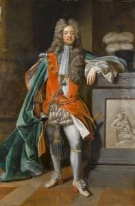 Portrait Of Charles Montagu, 1st Earl Of Halifax, Standing Full-length, In The Robes Of The Order Of The Garter by Michael Dahl