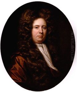 Portrait Of Mr. Mostyn Wearing Brown Robes And A White Necktie