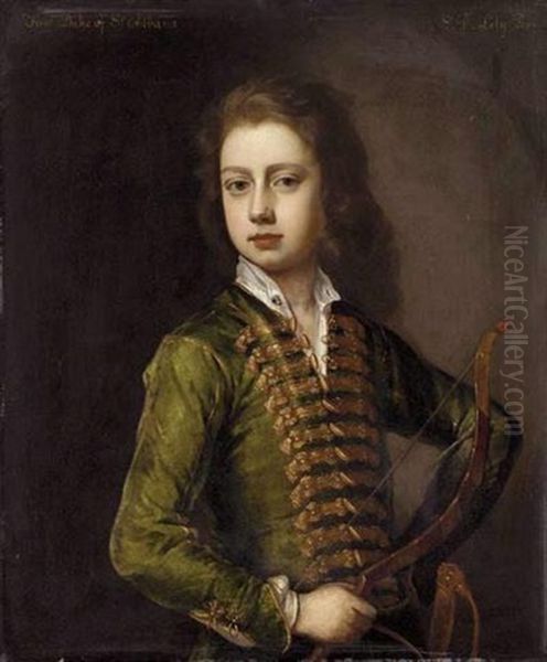 Portrait Of A Young Gentleman In A Green Coat, With Gold Frogging, Holding A Bow In His Left Hand - view 1