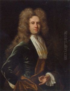Portrait Of A Gentleman In A Blue Coat And Brown Wrap