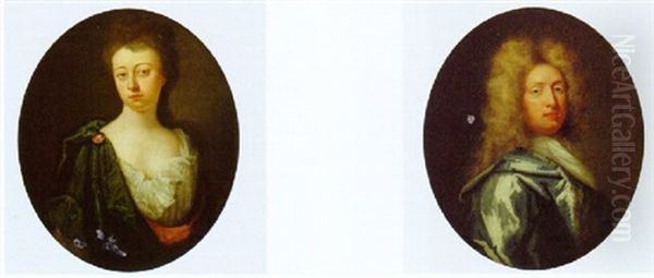 Portrait Of Mary Lyons, Half-length, In A Green, Red-lined Dress - view 1