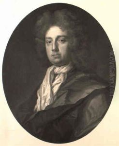 Portrait Of A Gentleman, Bust Length, Wearing A Brown Coat And White Cravat by Michael Dahl