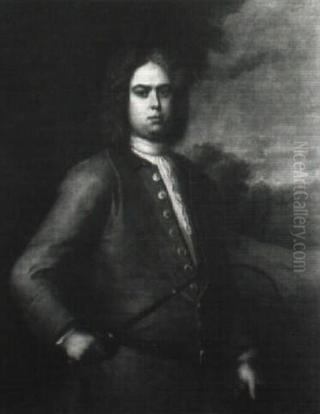 Portrait Of John Sutton Holding A Crop And Riding Hat - view 1