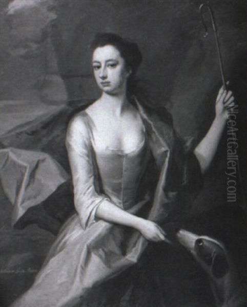 Portrait Of A Lady As A Shepherdess With Dog (juliana Lady Bruce?) - view 1