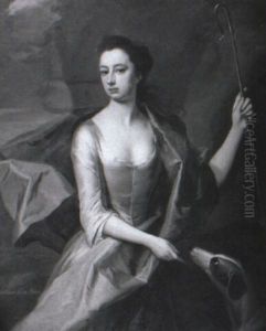 Portrait Of A Lady As A Shepherdess With Dog (juliana Lady Bruce?) by Michael Dahl