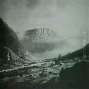 Vestfjordsdalen I Telemarken Med Gaustadsfjellet by Olaf Christopher Dahl