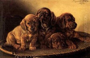 Vier Hundewelpen by Siegwald Johannes Dahl