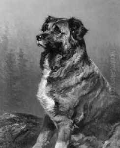 Hundeportrait by Siegwald Johannes Dahl