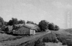 Landskap Med Stuga Och Klippor by Vilhelm Dahlbom