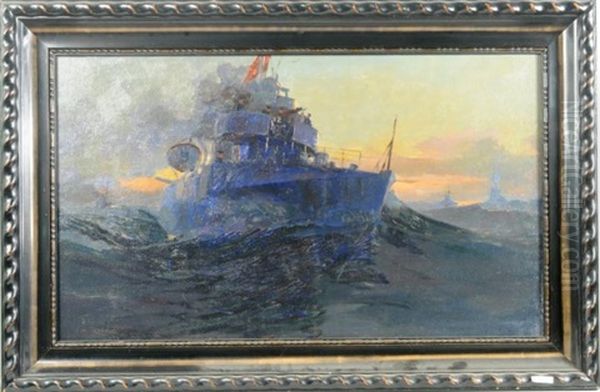 Navy Ship At Sea - view 1