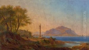 Ansicht Des Monte Pellegrino Bei Palermo Mit Mariensaule