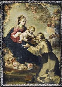 Aparicion De La Virgen Con El Nino A San Francisco by Antonio Van De Pere