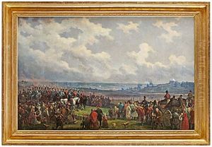 Revy Pa Ladugardsgardet Vid Tsar Nicolai I Besok Ar 1838 by Carl Aandreas Dahlstrom