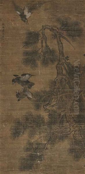 Birds And Pine Tree - view 1