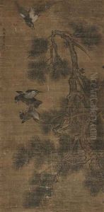 Birds And Pine Tree by Dai Jin