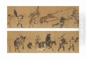 Zhong Kui's Hunting Procession by Dai Jin