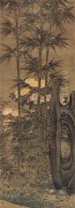 Bamboo, Chrysanthmum And Rocks by Dai Jin