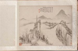 Album Of Eleven Landscape Paintings by Dai Xi