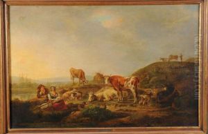 Le Repos Des Bergers Et De Leurstroupeaux Dans Un Paysage by Hendrik van Anthonissen