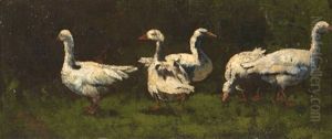 Study Of Geese by Elliot Daingerfield