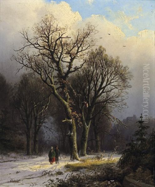 Spazierganger Im Winterwald - view 1