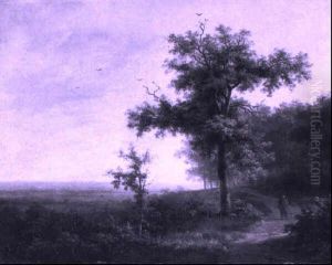 Wooded Landscape With A Traveller On A Path Wooded Landscape With A Traveller On A Path