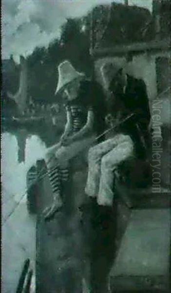 Two Fisherman At The Pier - view 1
