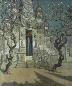 A Moonlit Temple by Carel Lodewijk Dake the Younger