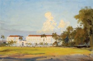A View Of The Palace At Buitenzorg by Carel Lodewijk Dake the Younger