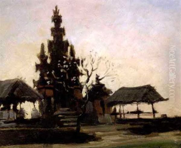 Balinese Temple At Sunset - view 1