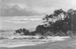 Sunset Over The Wijnkoopsbaai by Carel Lodewijk Dake the Younger