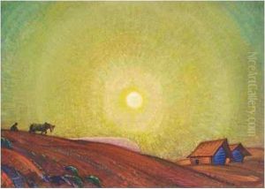Ploughing Under The Sun by Sergey Nicolayevich Antonov