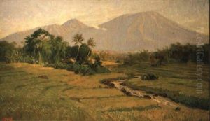 An Extensive River Landscape With A Kampong, Java