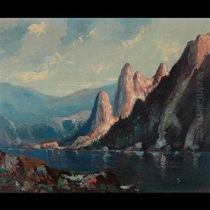 Mountain Lake Scene by Tilden Daken
