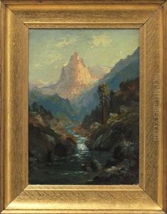 Mountain And River Landscape by Tilden Daken
