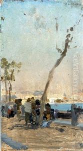 Figure Sulla Riviera - Napoli by Eduardo Dalbono