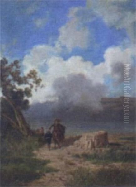 Mounted Soldiers On A Path - view 1
